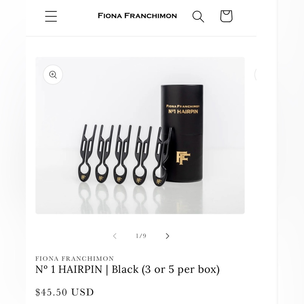 Never been worn Mona Franchimon No 1 Black Hairpin (Set of 5) - Picture 4 of 13